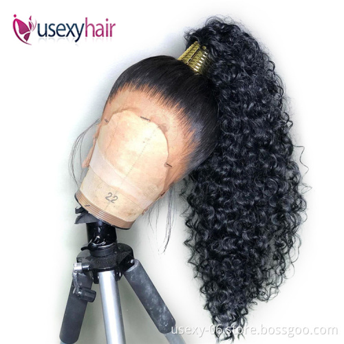 Cheap glueless human hair wigs with 360 closure perruque-bresilien lac wig onlin deep wave 360 full lace wig hd